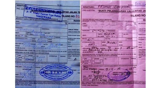 kargoku.id - jenis-jenis surat tilang, surat tilang merah, surat tilang biru, peraturan lalu lintas, bpjs online, cek npwp online